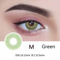 Boîte à lentilles de contact en hydrogel respirant imprimée sur mesure, emballée dans un sac OPP, lentilles colorées de 14,2 mm, une paire, articles de première nécessité quotidiens