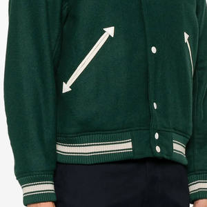 เสื้อแจ็คเก็ตเบสบอลทรงบอมเบอร์สำหรับผู้ชาย ผ้าคอตตอนผสม เป็นมิตรกับสิ่งแวดล้อม กันลม ระบายอากาศ แห้งเร็ว คอตั้ง สไตล์ลำลอง - Product Image 5