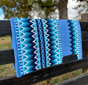 Western Show Horse Saddle Blanket Diseño de Nueva Zelanda Manta de sillín de lana hecha a mano Top Wool Saddle Pad Size - Product Image 6