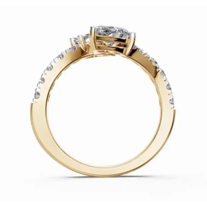 Enchanted <b>pearls</b> lab grown diamond <b>ring</b> in 9 kt 14 kt 18 kt yellow rose white gold for elegant bridal and everyday wear - Product Image 4