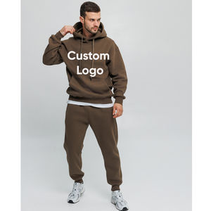 Alta calidad personalizable 100% algodón 380 GSM hombres entrenamiento Jogging bordado chándales para hombres ropa hombre 100% conjuntos de algodón - Product Image 1