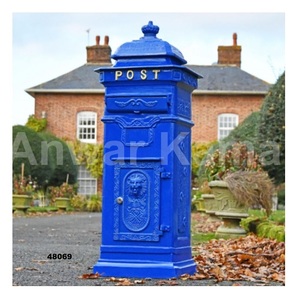 Venta caliente diseño único negro Metal Mail Post Box Heavy Duty Post Box para decoración del hogar al aire libre - Product Image 4