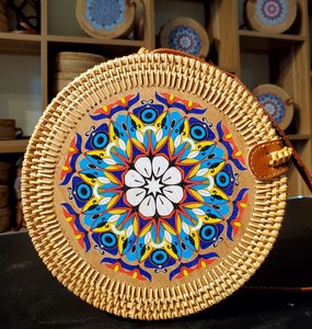 Sacs en rotin faits à la main vietnamiens en gros vacances d'été 2024 sac de paille rond femmes pour l'exportation - Product Image 6