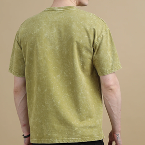เสื้อยืดผู้ชายซักด้วยกรดทำจากโรงงานสีที่กำหนดเองและขายดี - Product Image 5