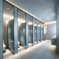 Système de cloisons de salle de bain HPL, panneau compact, cabine de toilette, cloison de salle de bain commerciale, portes de cabine