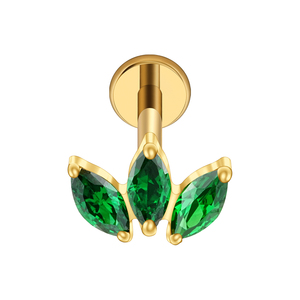 ASTM F136 titanio filo interno tripla Marquise CZ <span class=keywords><strong>orecchini</strong></span> a bottone loto opale grappolo cartilagine elica Tragus <span class=keywords><strong>Piercing</strong></span> - Product Image 1