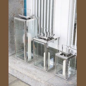 <b>Set</b> of 2 Luxury Metal Clear Glass Candle <b>Lanterns</b> Sliver Finished for Home & Wedding Decorative Hanging <b>Lanterns</b> - Product Image 4