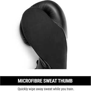 Gants de boxe en cuir noir à lacets avec logo personnalisé, pour adultes, 14oz, 12oz, 16oz, gants de sparring légers et respirants - Product Image 2