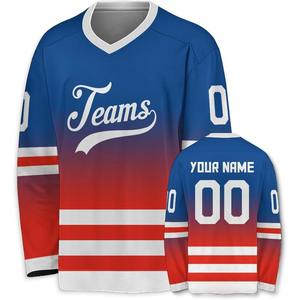 Venta al por mayor camisetas de hockey sobre hielo logotipo personalizado OEM sublimación impresión secado rápido control de humedad calidad profesional UNIFORMES DE EQUIPO - Product Image 4