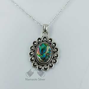 <b>Abalone</b> <b>Shell</b> Sterling Silver Necklace with Blue Paua <b>Shell</b> Pendant Fine Pendants & Charms Gift for Her - Product Image 6