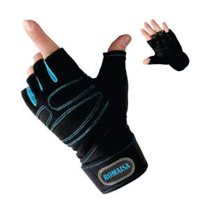 Venta al por mayor de guantes de gimnasio de poliéster antideslizantes de medio dedo logotipo personalizado moda Fitness entrenamiento cómodo hombres mujeres deportes de peso - Product Image 1