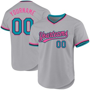 Maillot de baseball rétro personnalisé - 100% polyester respirant, imprimé par transfert thermique, motif 3D, col en V, unisexe, adulte, nom/nombre - Product Image 3