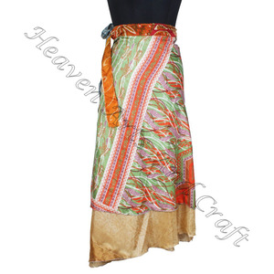 Nouvelle jupe portefeuille en soie de créateur jupe magique jupe décontractée Rajasthani multi-couche Saree Art soie longue enveloppe indienne revers - Product Image 6