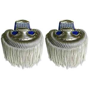 Épaulettes à franges motif échiquier et toile d'araignée, épaulettes dorées de style Napoléon - Product Image 2