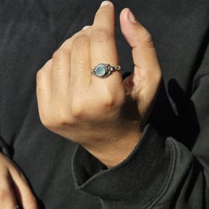 แหวนเงินพลอยคาลซิโดนีอุปกรณ์จัดงานแต่งงานและปาร์ตี้น้ำหนักเบา - Product Image 2