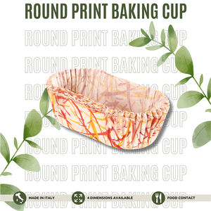 Made in Italy Customizable Greaseproof Paper Disposable Oval with Print White Baking <b>Cup</b> <b>Cupcake</b> Liners Cases Different Size - Product Image 2
