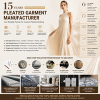 Robe plissée personnalisée pour femme, fabricant OEM de vêtements de mode, fournisseur de marques privées pour boutiques, petites séries