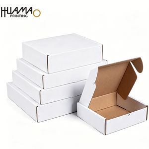 Boîte d'expédition en carton ondulé blanc vierge avec couvercle plié, emballage personnalisé non imprimé pour boîte d'abonnement mensuel, emballage cadeau - Product Image 5