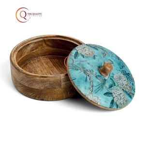 Premium Handcrafted Glass Roti Storage Casserole <b>with</b> Customized Size and Printed <b>Lid</b> Handmade Kitchen Hot Pot Dabba <b>Lid</b> - Product Image 1