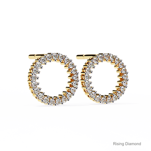 0,42 CTW corte redondo laboratorio cultivado diamante solitario Stud pendientes CVD diamante certificado Oro rosa regalo de aniversario - Product Image 6