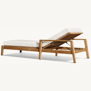 Chaise longue individuelle en teck massif pour extérieur, style moderne, en promotion - Product Image 2
