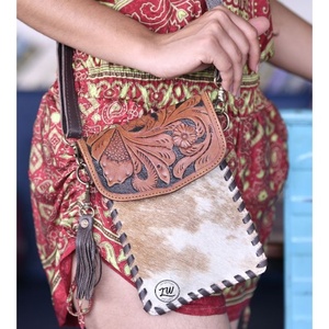 LW <b>Leather</b> <b>Tooling</b> And Faring Cross Body Bag Mini Tan Hide <b>Leather</b> Whip Stitch Cross Body Bag <b>Leather</b> Hand Carved Cross Body - Product Image 2