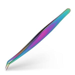 Pinces à cils artificiels professionnelles, tête pointue pour la greffe, spéciales pour les débutants, pince à cils dorée à 7 mots, vente en gros - Product Image 1