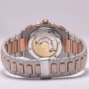 Reloj de Diamantes Moissanite de Diseño Elegante para Hombre y Mujer, Reloj de Oro Rosa con Incrustaciones de Diamantes, Reloj de Lujo de Primera Calidad - Product Image 4