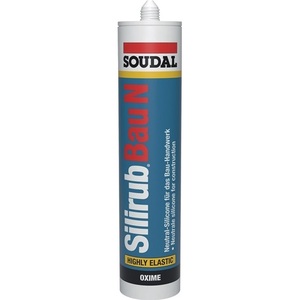 Sellador de Silicona SOUDAL Silirub Bau N Negro en Cartucho de 300 ml, Cinta Adhesiva de Alto Rendimiento para Uso en Oficina - Product Image 1