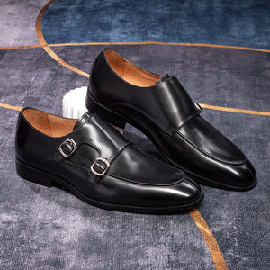 Chaussures en cuir pour hommes, fabriquées à la main, en cuir véritable, style Oxford, pour mariage et cérémonie, chaussures habillées classiques à lacets - Product Image 1