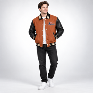 High Street Fashion Winter <b>Leather</b> Varsity <b>Jackets</b> Front Oversized Fit Breathable Eco-Friendly Trendy Aesthetic Urban Letterman - Product Image 4