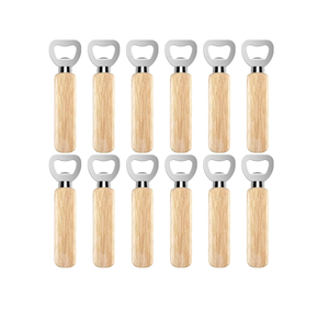 Abrebotellas de madera y acero inoxidable con estilo Abrebotellas con logotipo personalizado de acero inoxidable de estilo clásico Venta superior - Product Image 1
