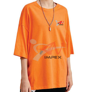 Camiseta de mujer con cuello redondo de alta calidad Logotipo impreso personalizado Material de algodón ecológico - Product Image 2