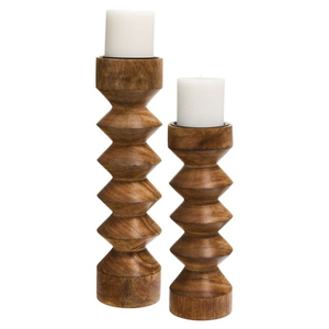 Bougeoir en bois fait main au design antique Accessoire d'éclairage créatif de qualité pour la décoration de la maison Bougeoir en bois élégant - Product Image 6