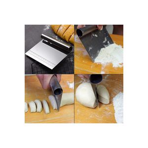 Coupe-pâte et racloir en acier inoxydable avec mesures, manche de 14,5 cm - Product Image 3