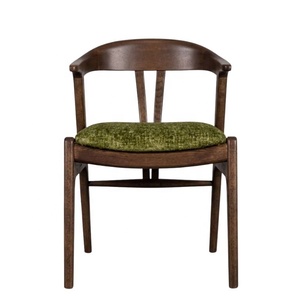 Modern Restaurant <b>Sets</b> Minimalist Teak Wooden <b>Chair</b> and Table for Restaurant Furniture with Soft Foam Seat from Velvet <b>Fabric</b> - Product Image 3