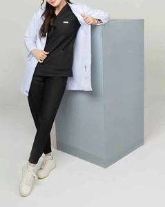 เสื้อโค้ทแลปสำหรับผู้หญิงเสื้อโค้ทสำหรับโรงพยาบาลเสื้อโค้ทมีกระเป๋าสำหรับใส่โลโก้ตามสั่ง - Product Image 4