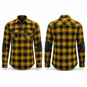 เสื้อเชิ้ตผ้าแฟลนเนลสำหรับขี่มอเตอร์ไซค์ สไตล์ลำลองสำหรับผู้ชาย นักขี่มอเตอร์ไซค์ ผ้าคอตตอนหนา 100% 280 กรัม สไตล์ไฮสตรีท - Product Image 1