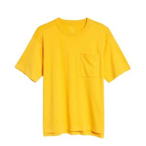 เสื้อยืดคอกลมผ้าคอตตอนแท้สำหรับผู้ชายผ้าฝ้ายแท้สีเหลืองคุณภาพสูงพิมพ์ฉลากตามสั่งปักได้ตามต้องการ - Product Image 5