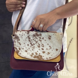 Nuevo estilo occidental, bolsos de hombro de cuero de piel de vaca reciclada, bolso de cuero de Piel Reciclada genuina de moda de alta calidad - Product Image 1