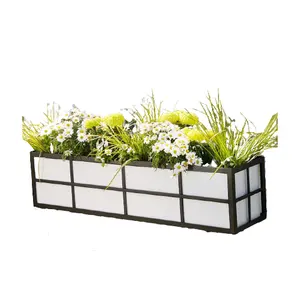 Expensive Galvanized steel black & white railing planter cover stand rustproof sturdy durable for outdoor & indoor Decor