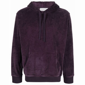 Venta al por mayor 100% algodón terciopelo pulóver sudaderas con capucha para hombres diseño personalizado y logotipo casual invierno pulóver con capucha - Product Image 3