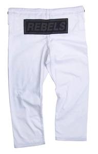 Uniforme de Jiu-Jitsu Brasileño Shoyoroll Cut Batch 51 REBEL Japón, Blanco con Combinación Negra - Product Image 4