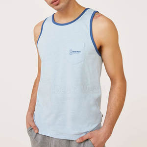 Servicio OEM/ODM, Camiseta sin Mangas Personalizada con Diseño de Bolsillo Frontal para Hombre, 100% Algodón, Cuello Redondo, para Entrenamiento de Verano - Product Image 2