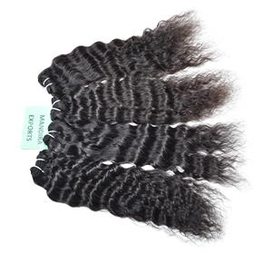 100% extensions de cheveux humains non traités vierges indiennes prix de gros brut bouclés couleur noire crépue temple - Product Image 1