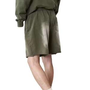 Pantalones Cortos Deportivos para Hombre, Personalizados de Fábrica, 100% Algodón, Lavado Ácido, Diseño Sólido, Estilo Urbano, con Bolsillos, para Verano, Secado Rápido y Transpirables - Product Image 3