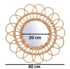 Modern Boho Wall Hanging Rattan Mirrir Wholesale Handicraft Woven Rattan <b>Mirror</b> Frame Decor for Home Hotel Resort Indoor Outdoor - Product Image 2