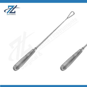 Curette osseuse Wallich à bout arrondi, 420 mm de long, en acier inoxydable chirurgical, ensemble d'instruments manuels, certifié CE, fabricant de haute qualité - Product Image 2
