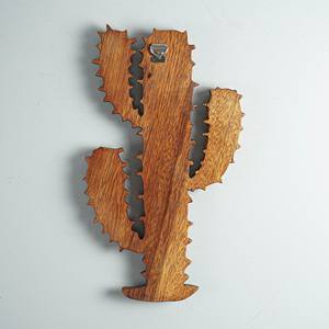 Beau cactus en bois tenture murale en bois sculpture art salon chambre décor bois arts pour l'exportation - Product Image 5