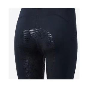 Pantalones azules de cintura alta de mezclilla de silicona con asiento completo Pantalones de equitación internacionales para montar a caballo - Product Image 4